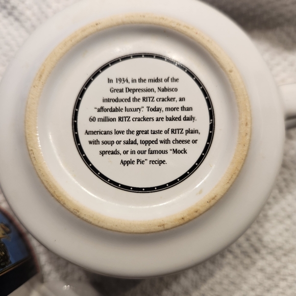 Vintage Nabisco Ritz crackers soup bowl mug National Biscuit Co Set of 2 - Picture 7 of 8